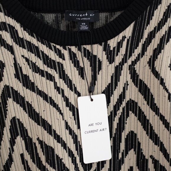 Current Air Anthropologie Zebra Print Pullover Sweater Cuffed Sleeves Women's M - Picture 2 of 3